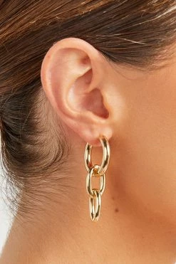 DISSH Boutiques CERISE GOLD CHAIN LINK EARRING