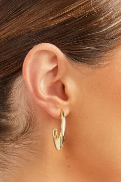 DISSH Boutiques TITELMAN GOLD OVAL EARRINGS