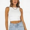 DISSH Boutiques TOPS CIARA TWISTED WHITE KNIT TOP
