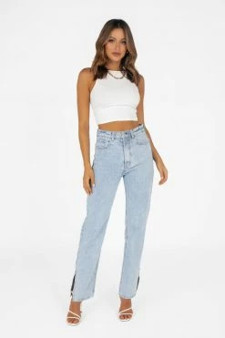 DISSH Boutiques TOPS CIARA TWISTED WHITE KNIT TOP