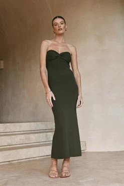 DISSH Boutiques ANIKA OLIVE KNIT MIDI DRESS