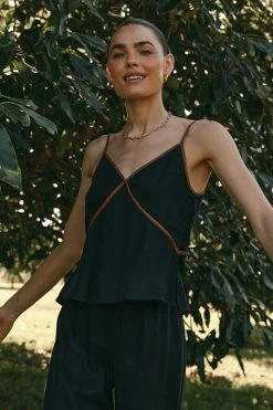 DISSH Boutiques MARCO BLACK BINDING CAMI TOP