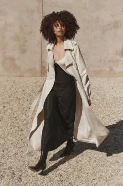 SENSO CLOTHING SERENA STONE GATHERED TRENCH