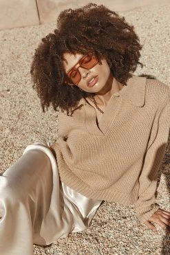 DISSH Boutiques COLBIE WHEAT KNIT JUMPER CLOTHING