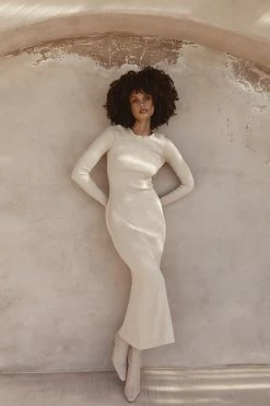 DISSH Boutiques SOPHIA STONE SLEEVED MIDI DRESS CLOTHING