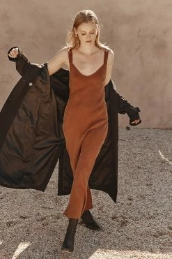 Brand new โจ DISSH Boutiques CLOTHING KENDALL TAN SLIP MIDI ๐ DRESS ๐ 13 DISSH Boutiques CLOTHING KENDALL TAN SLIP MIDI DRESS