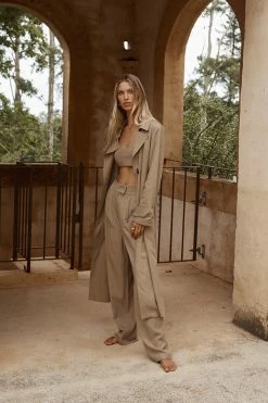 DISSH Boutiques FALLON FERN LINEN BLEND TRENCH THE BUMP FRIENDLY EDIT