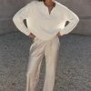 DISSH Boutiques JORDAN WHITE COLLARED KNIT JUMPER