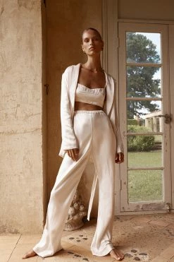 DISSH Boutiques CLOTHING SIMONE PEARL SATIN BIAS CUT PANT