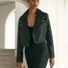 DISSH Boutiques ZOE BLACK LEATHER CROPPED JACKET
