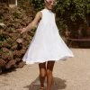 DISSH Boutiques DRESSES AISLE WHITE LINEN PANEL MINI DRESS