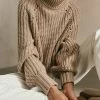 DISSH Boutiques CHLOE MOCHA CHUNKY KNIT JUMPER SWEATERS