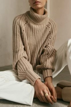 DISSH Boutiques CHLOE MOCHA CHUNKY KNIT JUMPER SWEATERS