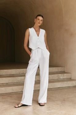 DISSH Boutiques NORAH WHITE LINEN PANT