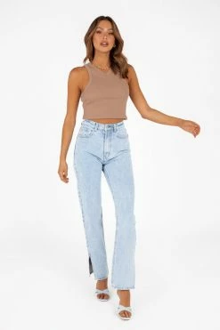 DISSH Boutiques KNITTED MADISON THE LABEL SOPHIE MOCHA TANK