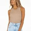 DISSH Boutiques MADISON THE LABEL ALEXIS NUDE KNIT TOP KNITTED