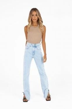 DISSH Boutiques MADISON THE LABEL ALEXIS NUDE KNIT TOP KNITTED