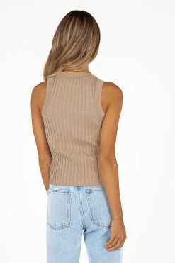 DISSH Boutiques MADISON THE LABEL ALEXIS NUDE KNIT TOP KNITTED