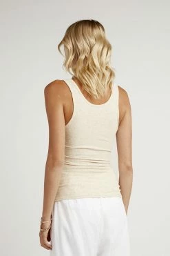 DISSH Boutiques TOPS NUDE LUCY MAYA CREAM LONG RIB TANK