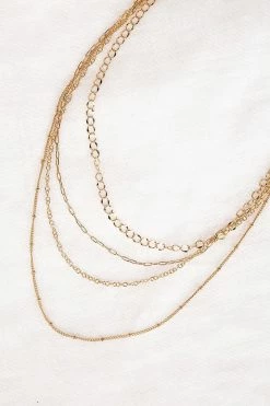 DISSH Boutiques AMBER GOLD LAYERED CHAIN NECKLACE