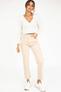 DISSH Boutiques KNITTED BARROWS WHITE CROSS KNIT TOP