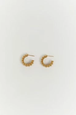ACCESSORIES PORTER SMALL GOLD CLAW HOOPS