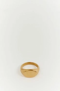 ACCESSORIES PORTER OVAL SIGNET GOLD PINKY RING