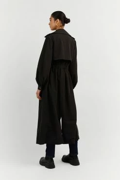 Buy ๐ DISSH Boutiques SERENA BLACK GATHERED TRENCH ๐ 12 DISSH Boutiques SERENA BLACK GATHERED TRENCH