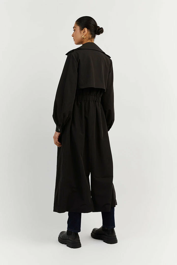 Buy ๐ DISSH Boutiques SERENA BLACK GATHERED TRENCH ๐ 6 DISSH Boutiques SERENA BLACK GATHERED TRENCH