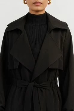 Buy ๐ DISSH Boutiques SERENA BLACK GATHERED TRENCH ๐ 11 DISSH Boutiques SERENA BLACK GATHERED TRENCH