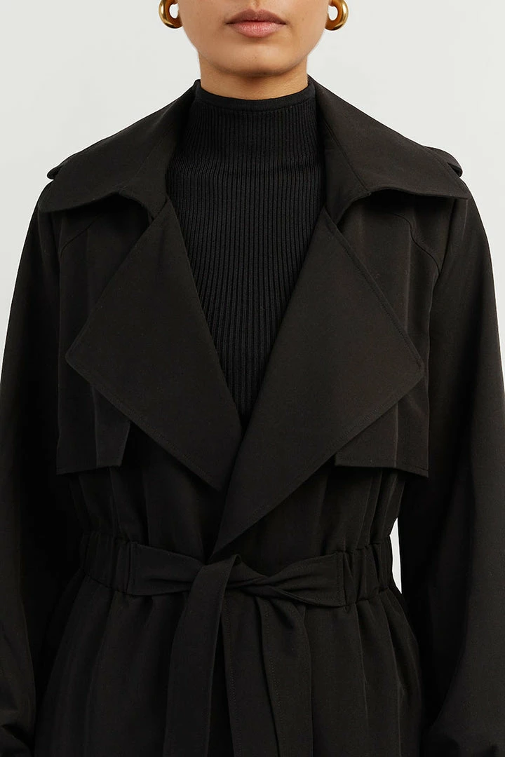 Buy ๐ DISSH Boutiques SERENA BLACK GATHERED TRENCH ๐ 5 DISSH Boutiques SERENA BLACK GATHERED TRENCH