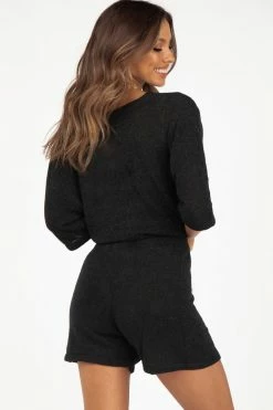 DISSH Boutiques ISSY BLACK KNIT SHORTS