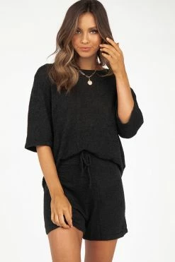 DISSH Boutiques ISSY BLACK KNIT SHORTS