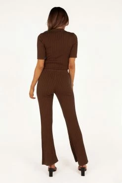 DISSH Boutiques KNITTED GOLDEN GIRL CHOCOLATE KNIT PANT