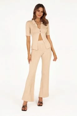 DISSH Boutiques KNITTED GOLDEN GIRL SAND KNIT TOP