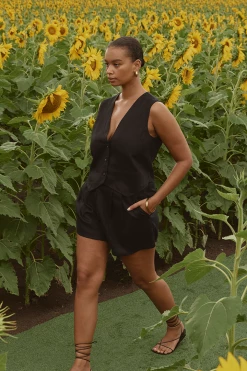 Wholesale ๐ DISSH Boutiques ALBER BLACK LINEN SHORT ๐คฉ 9 DISSH Boutiques ALBER BLACK LINEN SHORT