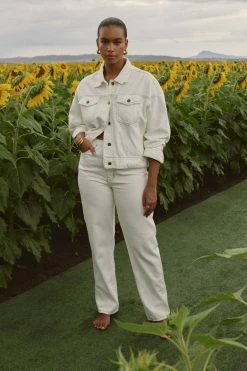 DISSH Boutiques AGNES OFF WHITE STRAIGHT DENIM JEAN