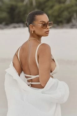 DISSH Boutiques LOLA CREAM STRING TRANGLE TOP