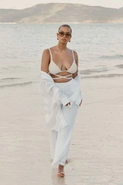 DISSH Boutiques LOLA CREAM STRING TRANGLE TOP