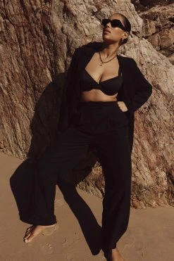 DISSH Boutiques AMAYA BLACK SWIM BRALETTE TOP CLOTHING