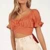 DISSH Boutiques FADE OUT TERRACOTTA MAIDEN CROP TOP