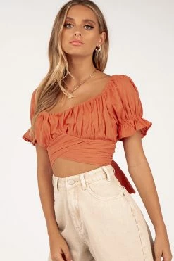 DISSH Boutiques FADE OUT TERRACOTTA MAIDEN CROP TOP