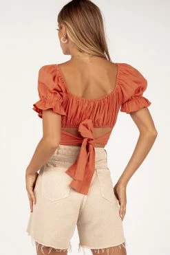 DISSH Boutiques FADE OUT TERRACOTTA MAIDEN CROP TOP