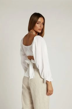 DISSH Boutiques LOVER WHITE LONG SLEEVED CROP TOP