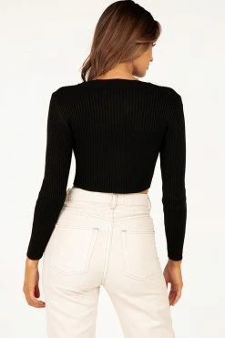 DISSH Boutiques MONTANA BLACK KNIT TOP