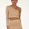 DISSH Boutiques TILLY ONE SHOULDER BEIGE KNIT