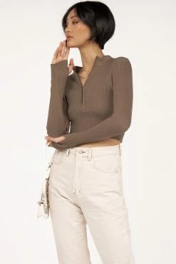 DISSH Boutiques MINUTES CHOC ZIP FRONT KNIT TOP