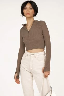DISSH Boutiques MINUTES CHOC ZIP FRONT KNIT TOP