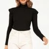 DISSH Boutiques MIA BLACK LONG SLEEVE KNIT TOP