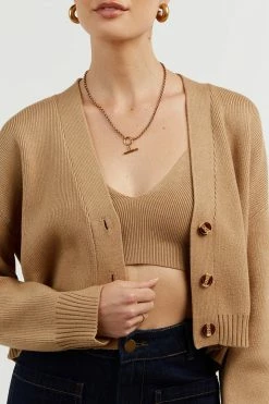 DISSH Boutiques MERCEDES WHEAT BRALETTE & CARDIGAN